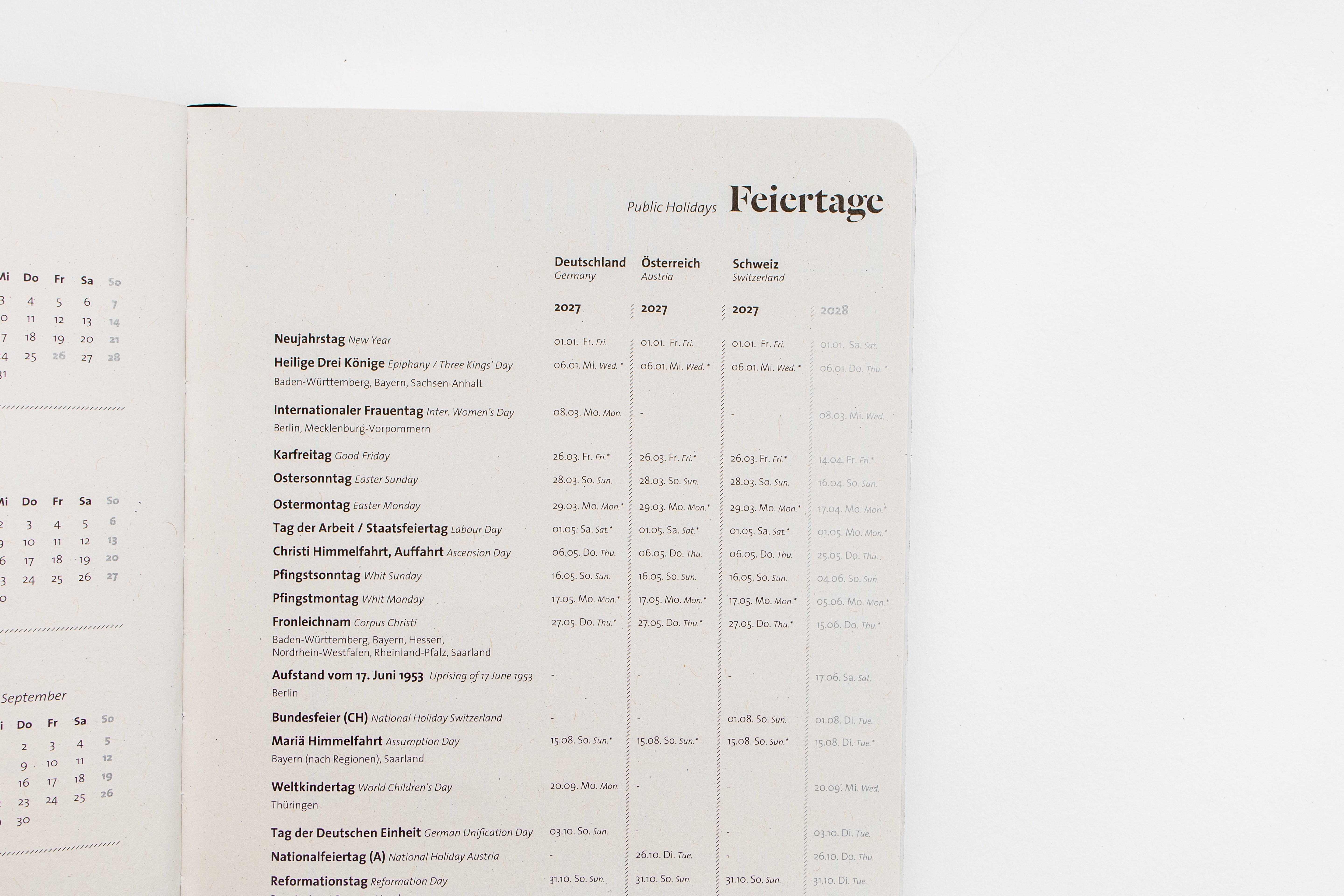 Feiertage & Brückentage 2027 – alle Termine für Deutschland und Österreich