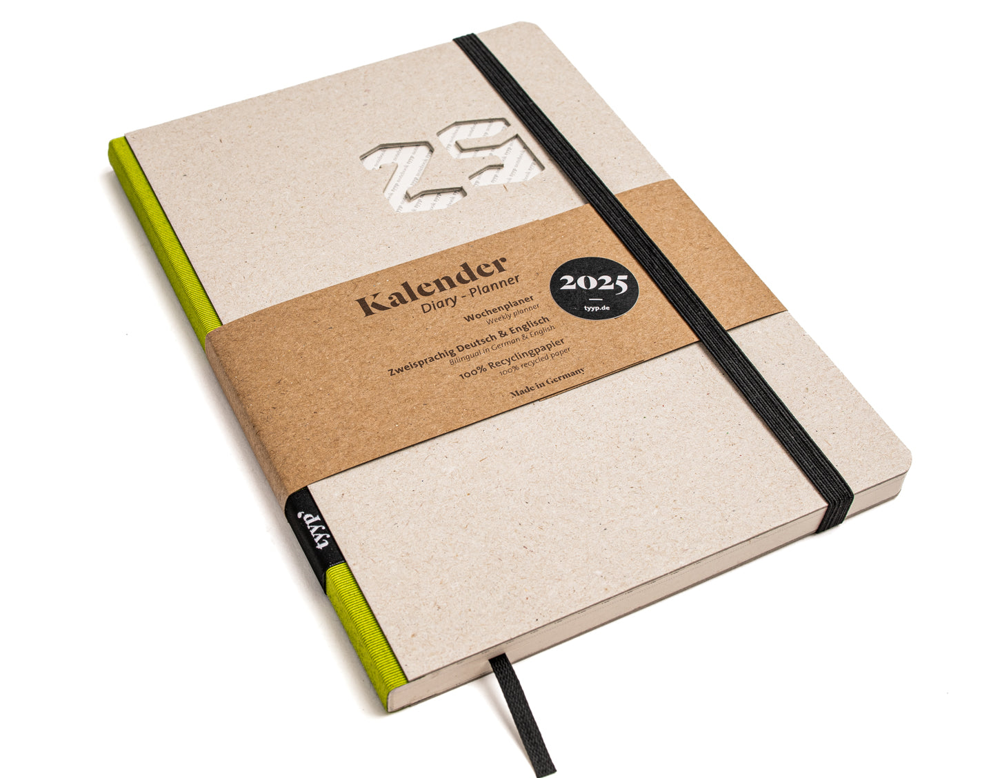 taschenkalender 2025 Recycling mit Grün - tyyp handmade