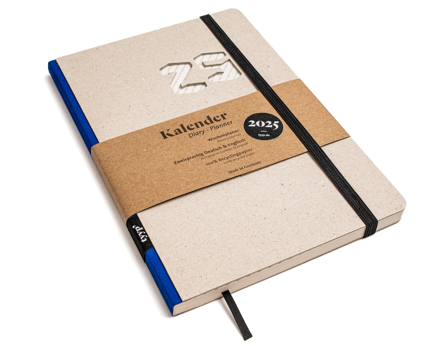 taschenkalender 2025 Recycling mit Blau - tyyp handmade
