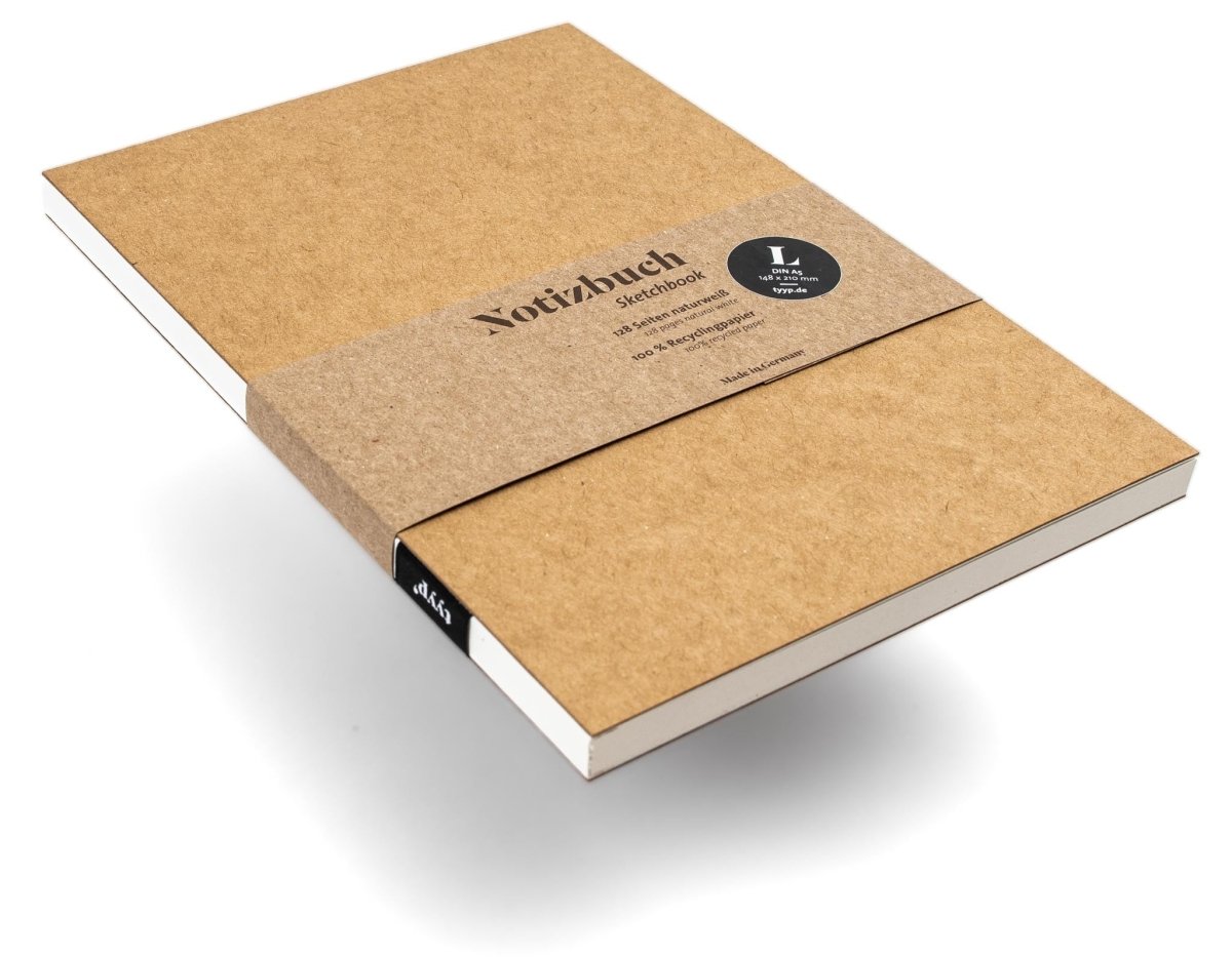 Notizbuch A5 PURE – Hardcover, blanko, 180°-Aufschlag - tyyp