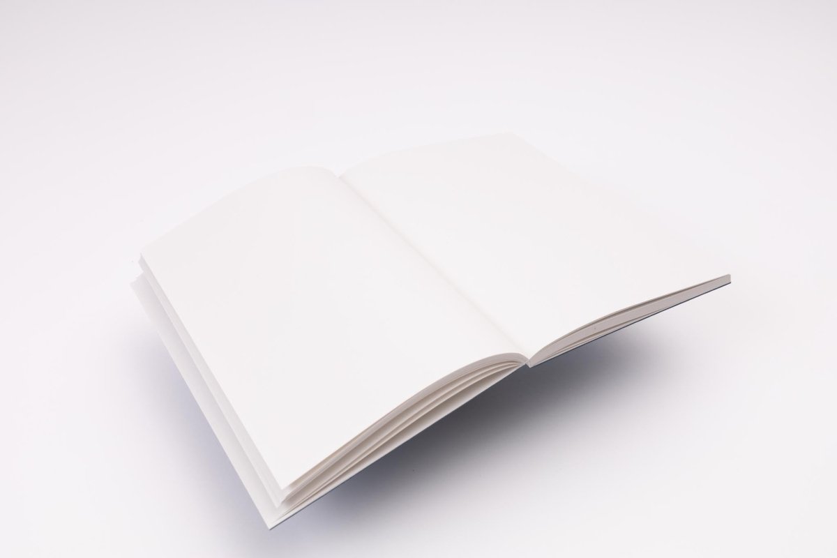 Notizbuch A5 PURE – Hardcover, blanko, 180°-Aufschlag - tyyp
