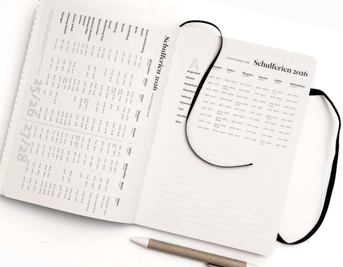 Taschenkalender 2026 – kompakt, klar, nachhaltig - tyyp