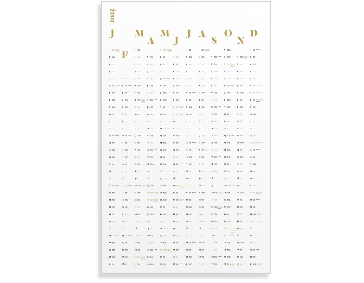 Wandkalender 2025 groß - Jahreskalender aus 100 % Recyclingpapier Hochformat - tyyp