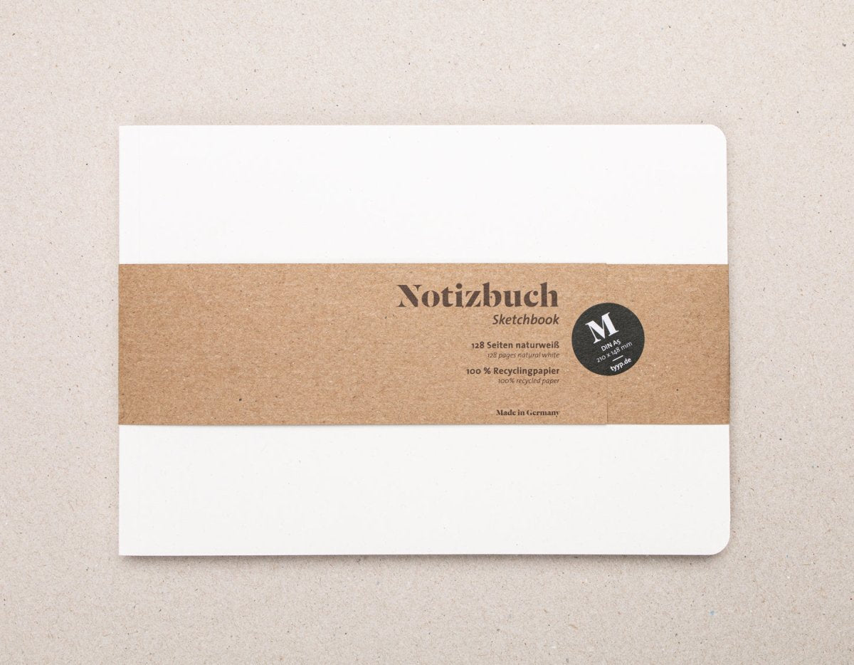 Notizbuch Querformat A5 Softcover aus 100 % Recyclingpapier „Blanko“ - tyyp