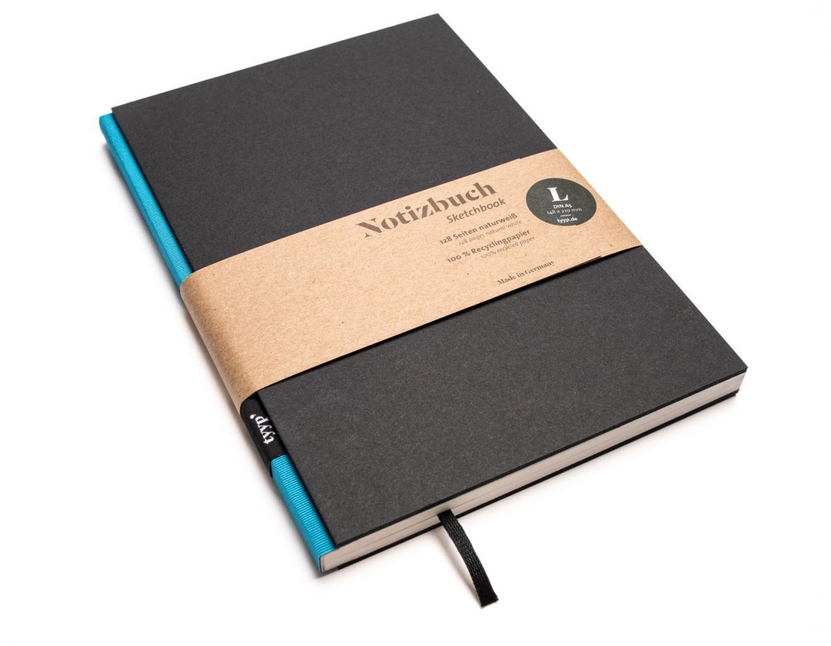 SALE - Design Notizbuch A5 aus 100 % Recyclingpapier „BerlinBook“ - tyyp