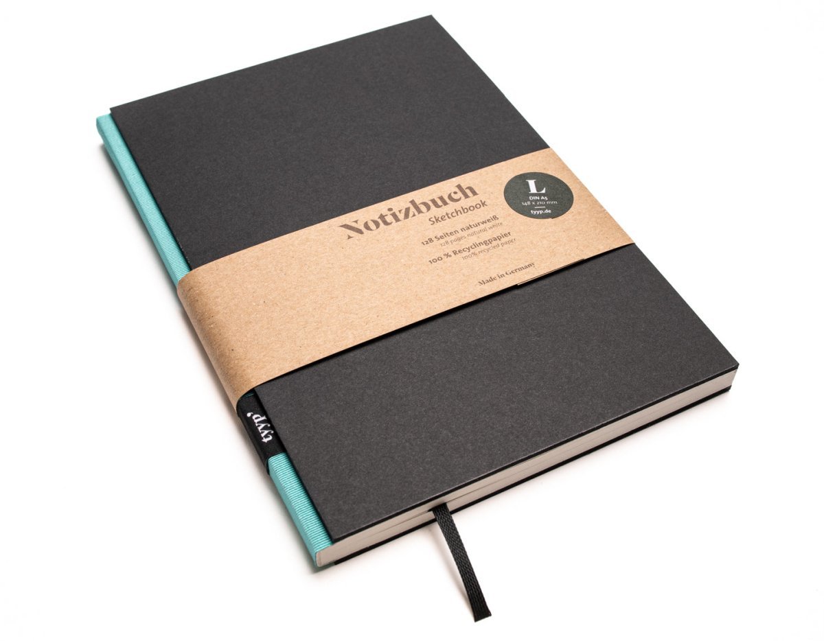 SALE - Design Notizbuch A5 aus 100 % Recyclingpapier „BerlinBook“ - tyyp