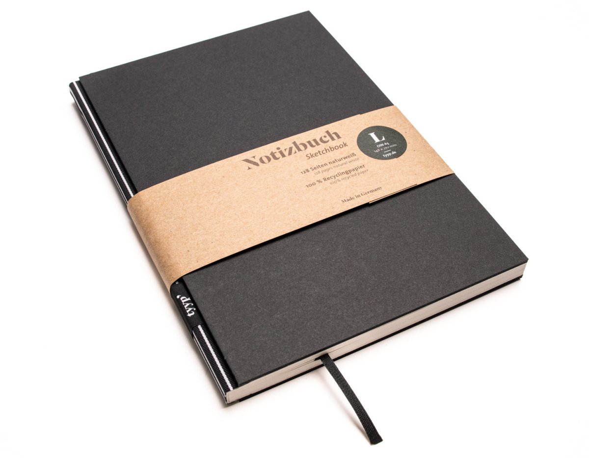 SALE - Design Notizbuch A5 aus 100 % Recyclingpapier „BerlinBook“ - tyyp
