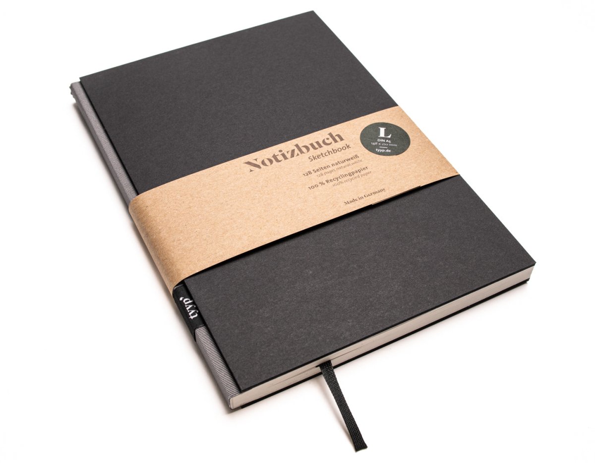 SALE - Design Notizbuch A5 aus 100 % Recyclingpapier „BerlinBook“ - tyyp