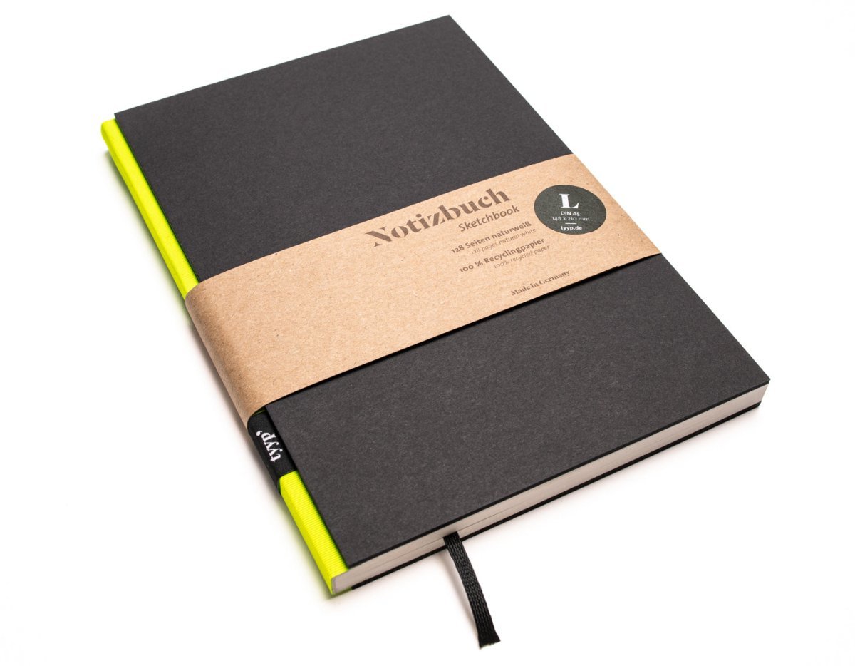 SALE - Design Notizbuch A5 aus 100 % Recyclingpapier „BerlinBook“ - tyyp