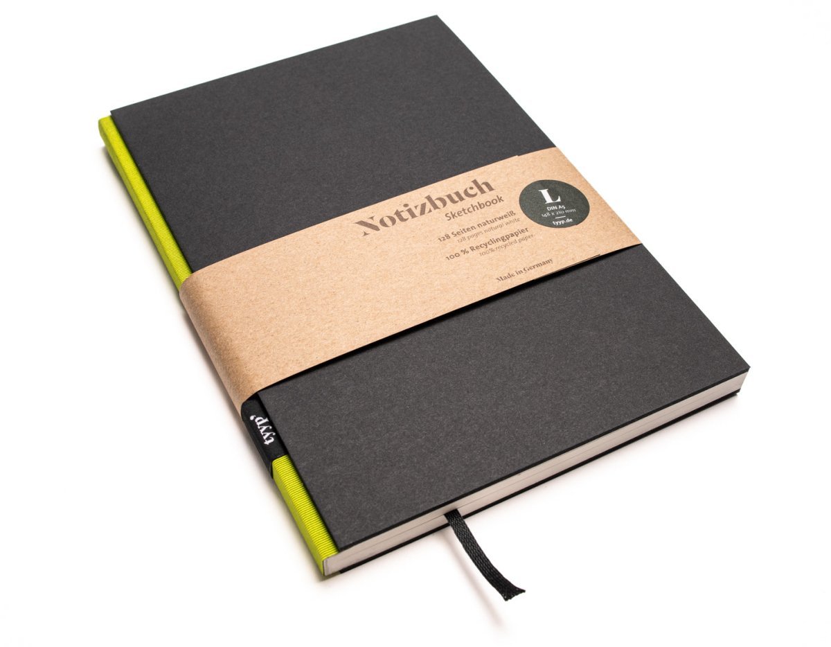 SALE - Design Notizbuch A5 aus 100 % Recyclingpapier „BerlinBook“ - tyyp
