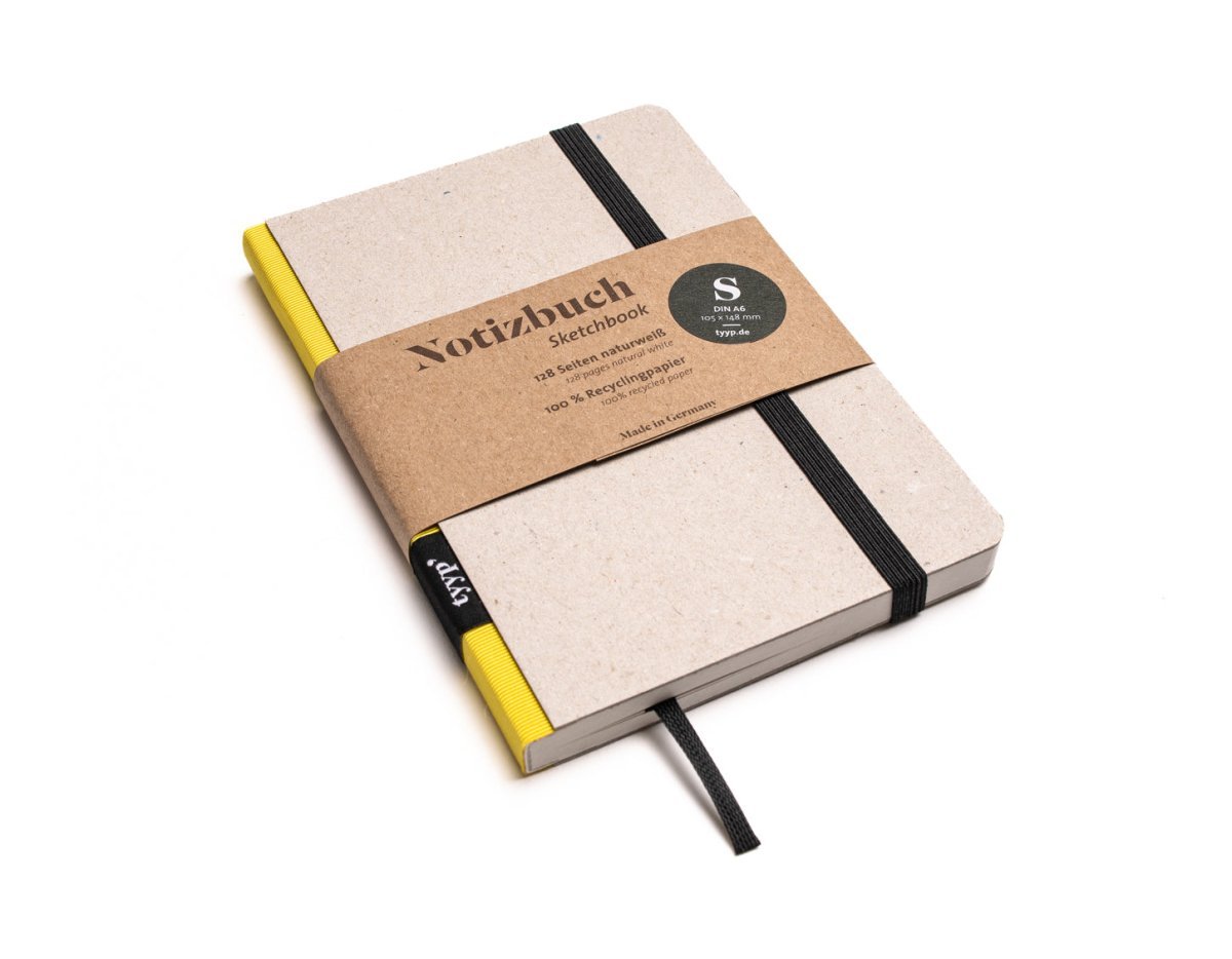 SALE - Nachhaltiges Notizbuch A6 aus 100 % Recyclingpapier „Klassik“ - tyyp