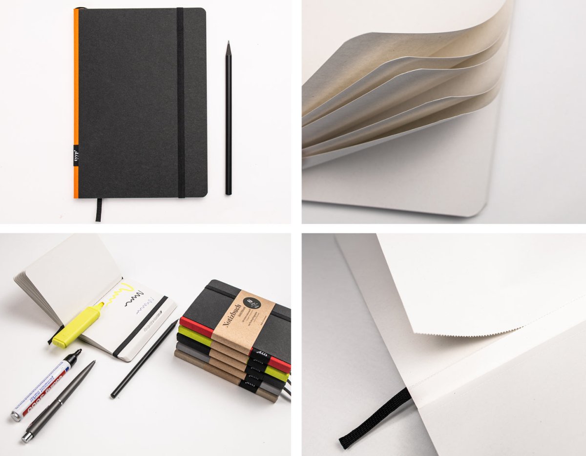 SALE - Nachhaltiges Notizbuch A6 aus 100 % Recyclingpapier „Klassik“ - tyyp