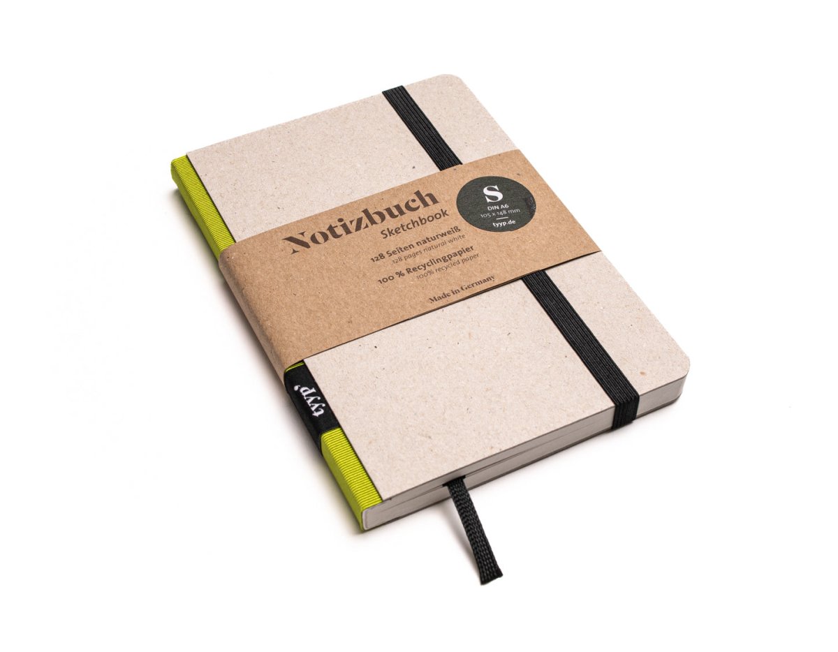 SALE - Nachhaltiges Notizbuch A6 aus 100 % Recyclingpapier „Klassik“ - tyyp