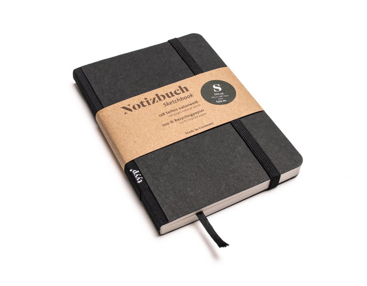 SALE - Nachhaltiges Notizbuch A6 aus 100 % Recyclingpapier „Klassik“ - tyyp