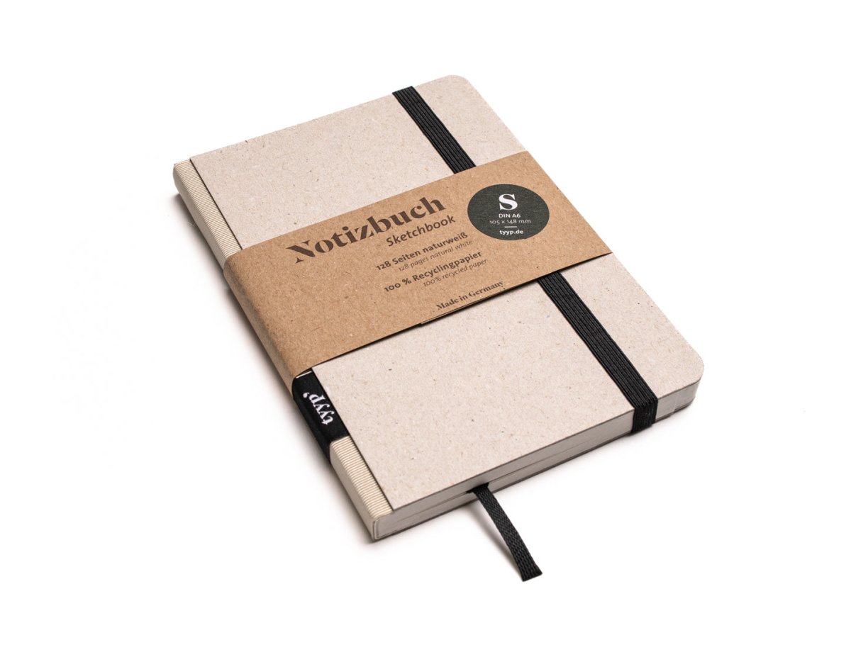 SALE - Nachhaltiges Notizbuch A6 aus 100 % Recyclingpapier „Klassik“ - tyyp