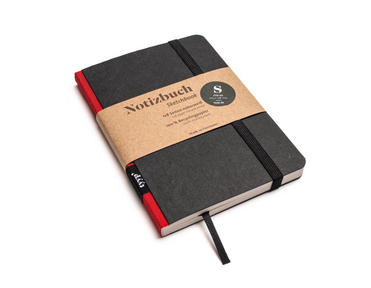 SALE - Nachhaltiges Notizbuch A6 aus 100 % Recyclingpapier „Klassik“ - tyyp