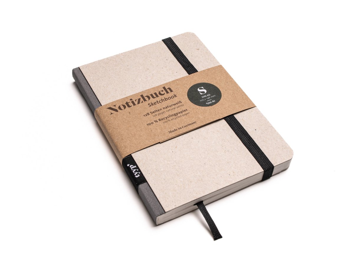 SALE - Nachhaltiges Notizbuch A6 aus 100 % Recyclingpapier „Klassik“ - tyyp