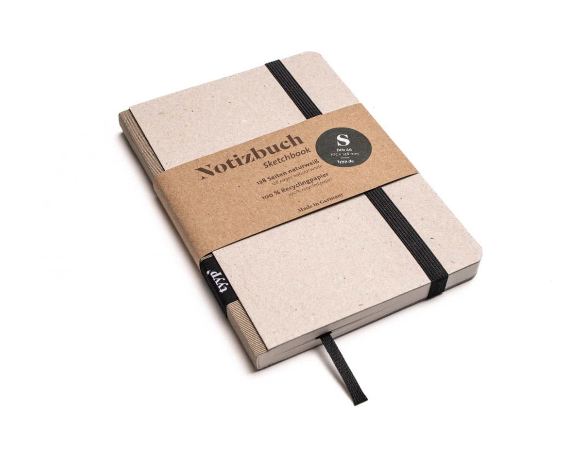 SALE - Nachhaltiges Notizbuch A6 aus 100 % Recyclingpapier „Klassik“ - tyyp