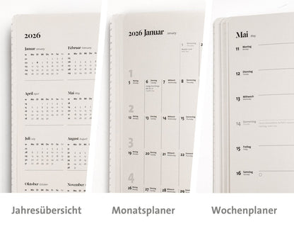 Buchkalender 2026 mit Schweizer Broschur - tyyp