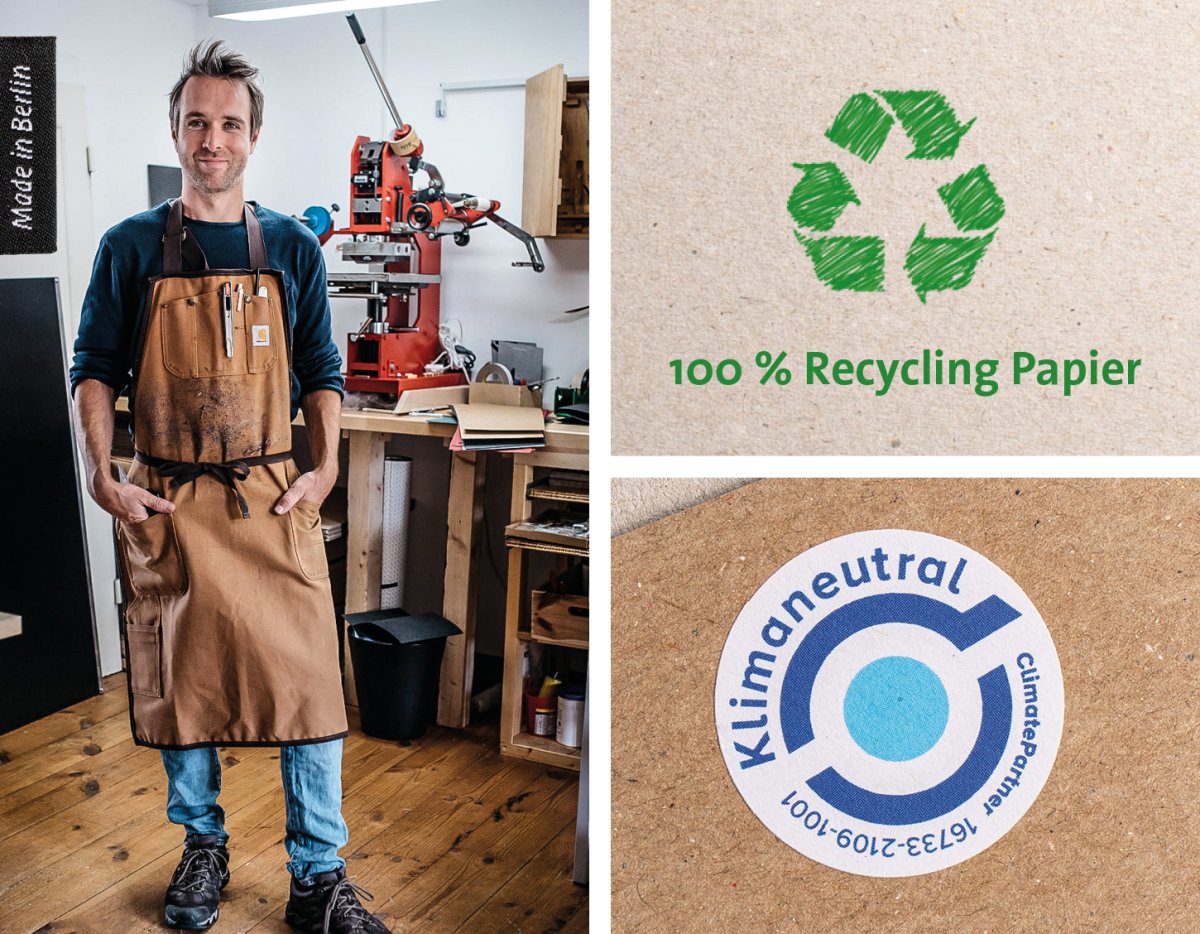 Design Notizbuch A5 aus 100 % Recyclingpapier „BerlinBook“ - tyyp