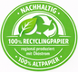 Siegel 100% Recyclingpapier – nachhaltige Materialien bei tyyp® Notizbüchern und Mappen