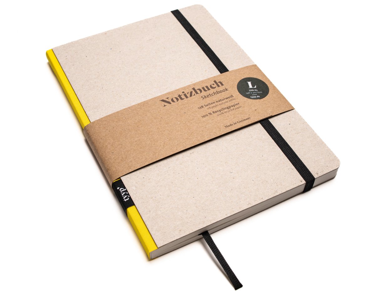Nachhaltiges Notizbuch A5 aus 100 % Recyclingpapier „Klassik“ - tyyp