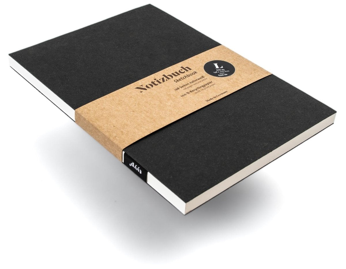 Notizbuch A5 PURE – Hardcover, blanko, 180°-Aufschlag - tyyp