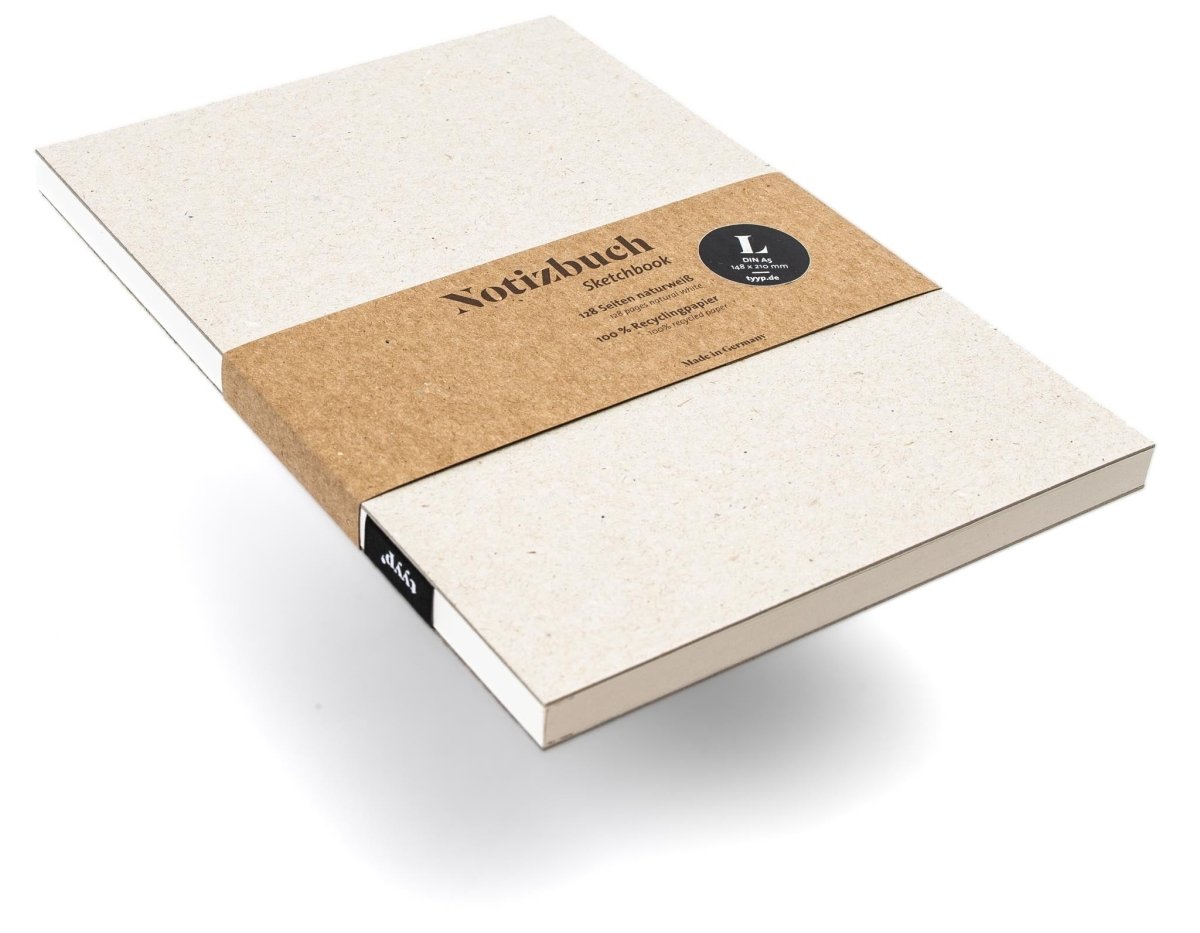 Notizbuch A5 PURE – Hardcover, blanko, 180°-Aufschlag - tyyp