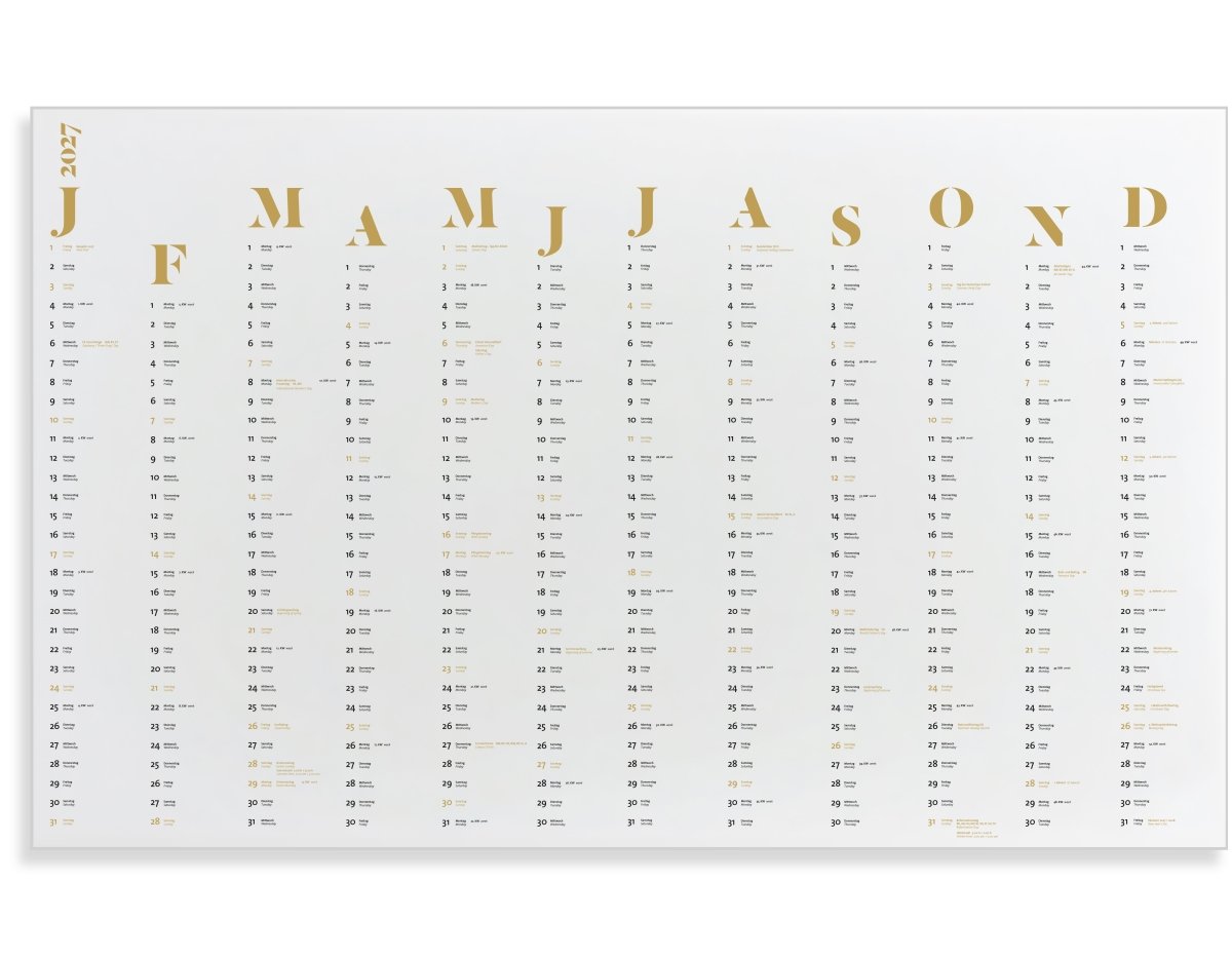 Wandkalender 2027 - tyyp