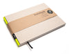 Design Notizbuch Querformat A5 aus 100 % Recyclingpapier „BerlinBook“ - Recyclingkarton-Neon-Gelb - tyyp