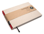 Design Notizbuch Querformat A5 aus 100 % Recyclingpapier „BerlinBook“ - Recyclingkarton-Red - tyyp