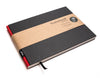 Design Notizbuch Querformat A5 aus 100 % Recyclingpapier „BerlinBook“ - Schwarz-Red - tyyp