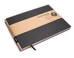 Design Notizbuch Querformat A5 aus 100 % Recyclingpapier „BerlinBook“ - Schwarz-Latte - tyyp