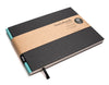 Design Notizbuch Querformat A5 aus 100 % Recyclingpapier „BerlinBook“ - Schwarz-Maldive - tyyp
