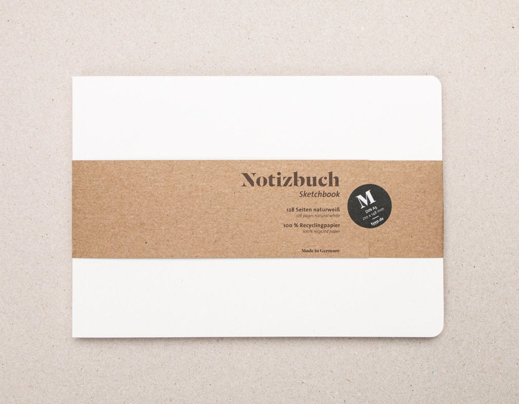Notizbuch Querformat A5 Softcover aus 100 % Recyclingpapier „Blanko“ - tyyp