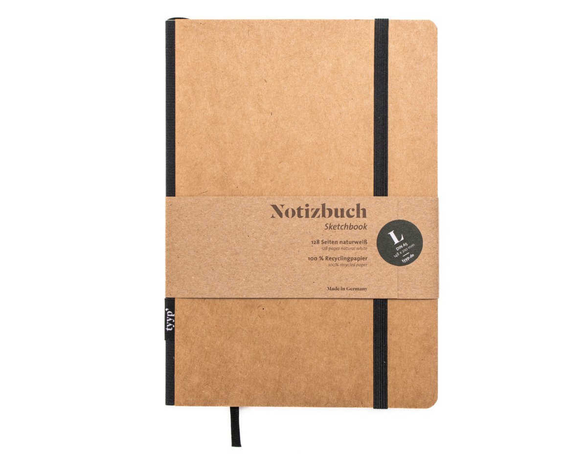 SALE - Nachhaltiges Notizbuch A5 aus 100 % Recyclingpapier „Klassik“ - tyyp